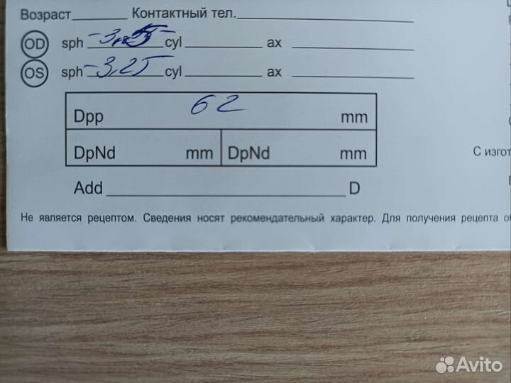 Контактные линзы и очки