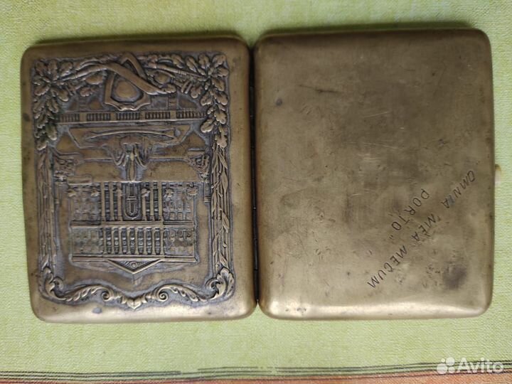 2 шт. Портсигар здание Моссовета и рыбак