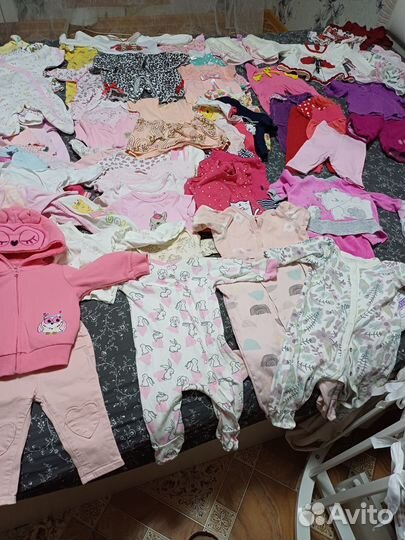 Вещи на девочку пакетом 56-74 от рождения до года