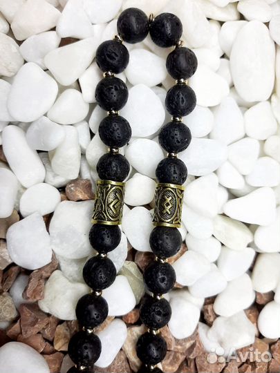 Чётки из натурального вулканического камня 6