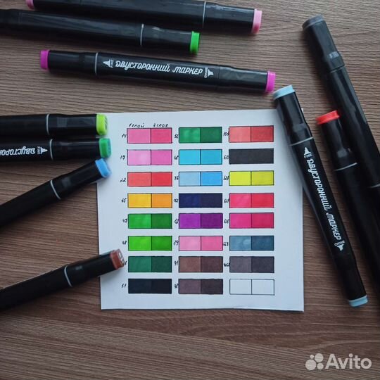 Спиртовые маркеры (фломастеры) 24 цвета