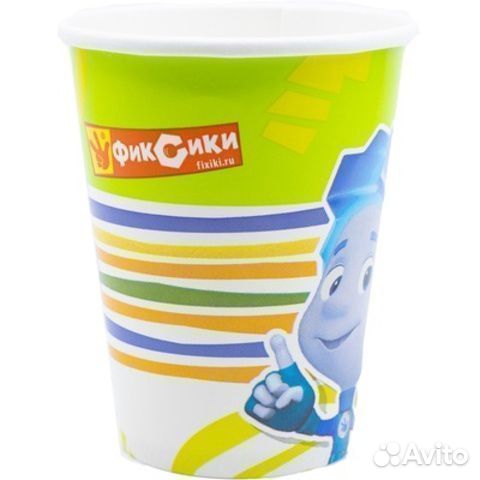 Стаканы бумажные для праздника Фиксики, 8 шт