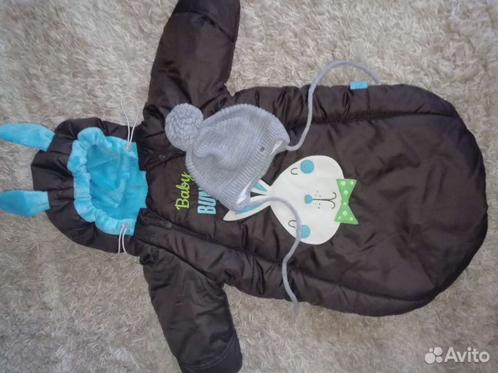 Конверт-комбинезон, шапочка в подарок