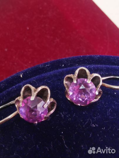 Серебряные серьги СССР 875 пробы