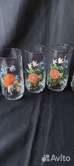 Набор стаканов ссср.Цветы