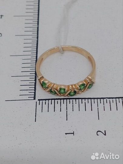 Золотое кольцо с фианитом 17,5р