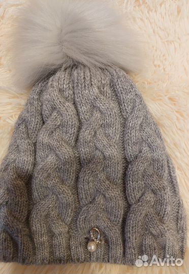 Шапка зимняя женская вязанная