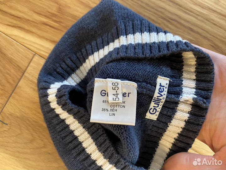 Шапка для мальчика Gulliver 54-56 хлопок/лен