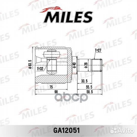 Шрус honda accord 02-12 cr-v-12 2.0 2.4