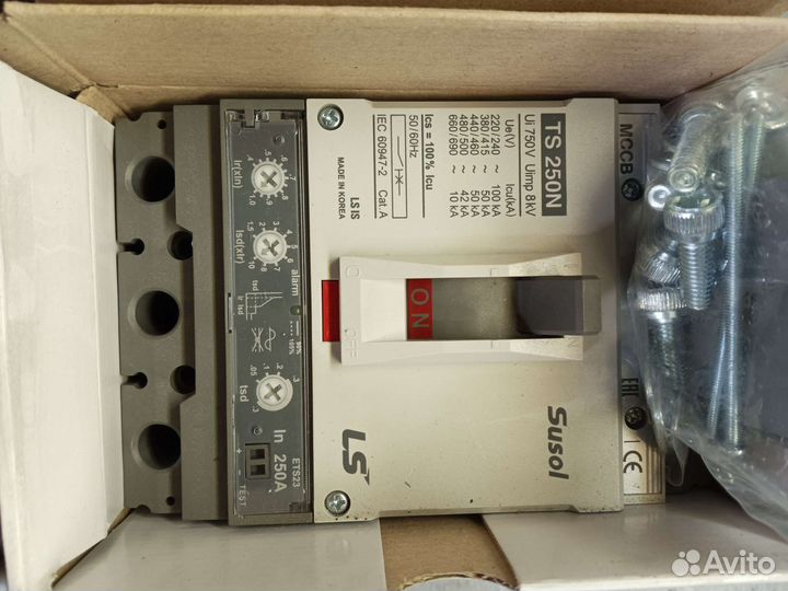 Автоматический выключатель Susol,250N,100N