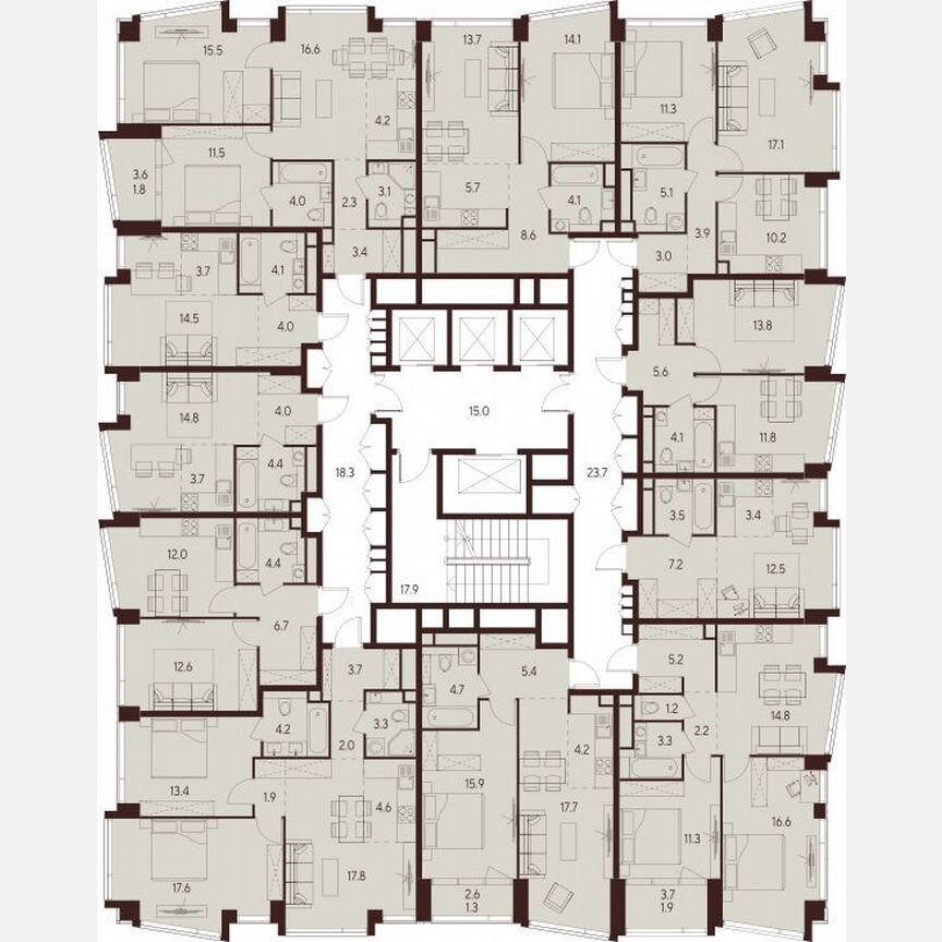 1-к. квартира, 35,3 м², 22/23 эт.