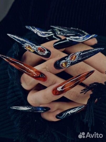 Наращивание ногтей, крейзи маникюр