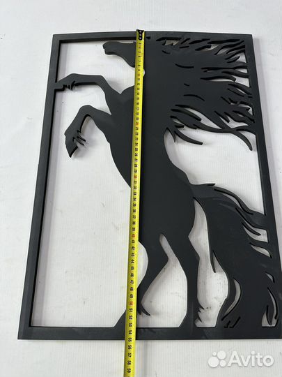 Декор для дома панно на стену лошадь деревянное