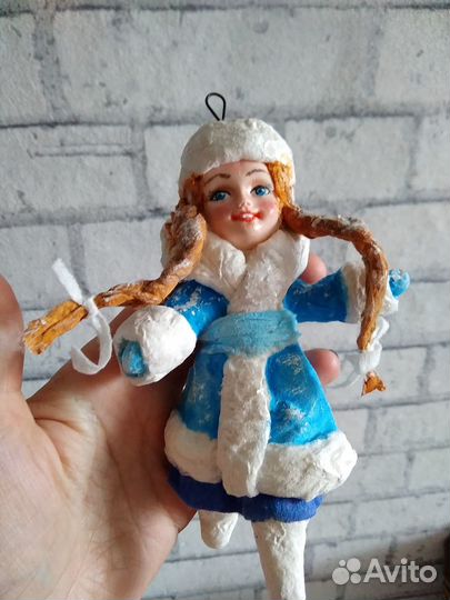 Ватные ёлочные игрушки. Снегурочка