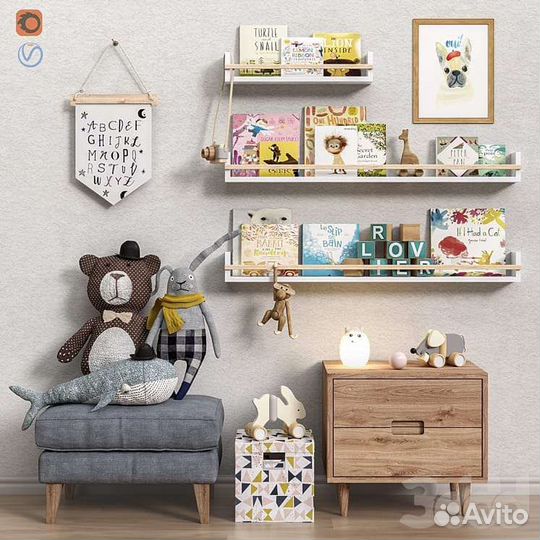 Полка настенная деревянная, для книг и журналов