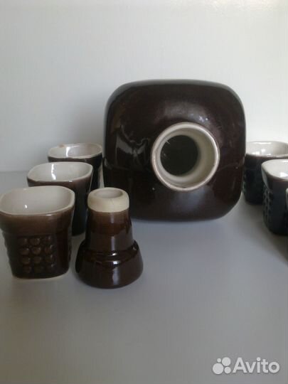 Штоф/графин и стопки, керамика, СССР, 1960-е