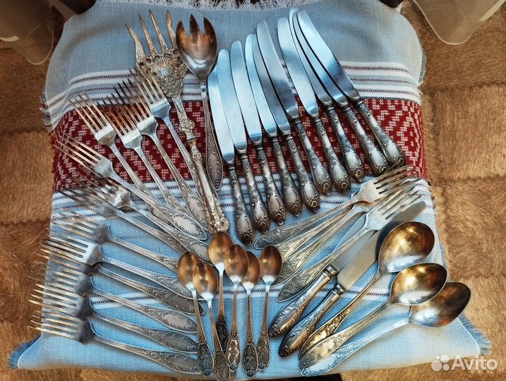 Столовые приборы, наборы мельхиор