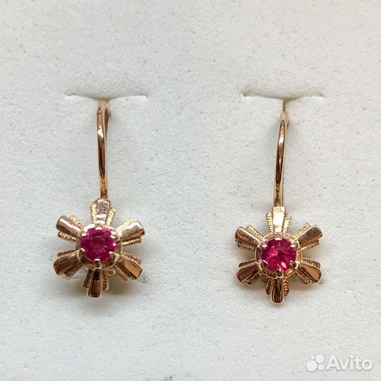 Золотые серьги 583 пробы СССР