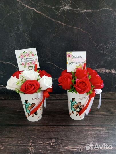 Букет из мыльных роз на 1 сентября