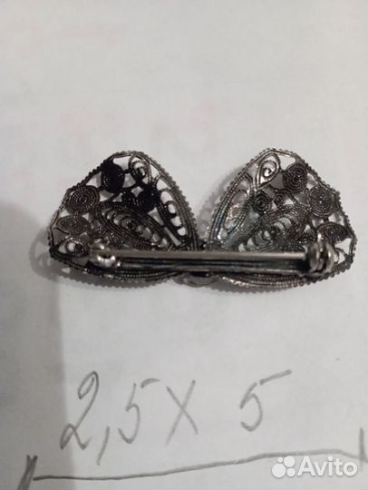 Брошь Бабочка Скань