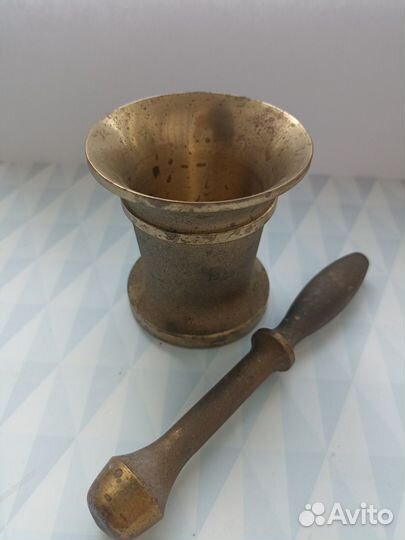 Ступка с пестиком латунь СССР