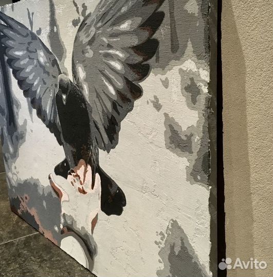 Современная картина акрилом на холсте Птица