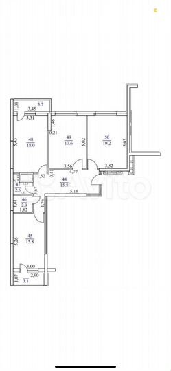 3-к. квартира, 92,2 м², 13/23 эт.