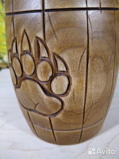Бочонок деревянный, резной с оберегом