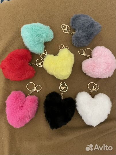 Брелок мохнатое сердечко