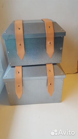 Винтажный набор из двух IKEA оцинкованные металлич