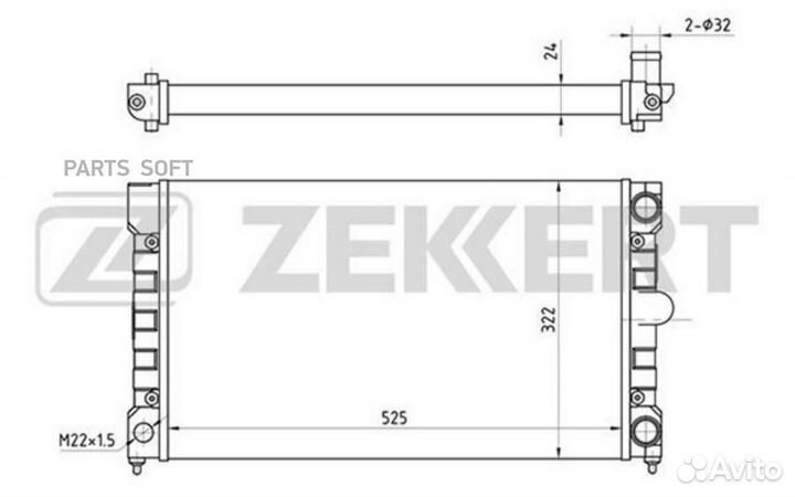 Радиатор охлаждения двигателя VW Passat III, IV 88