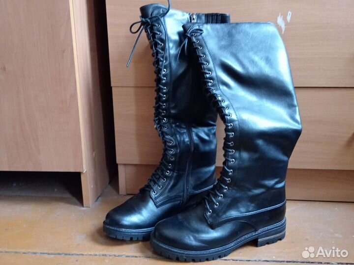 Сапоги ботфорты 39 размер натуральная кожа