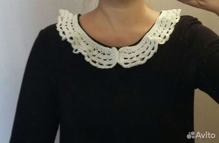 Берет и воротнички ручной работы (вязка крючком)