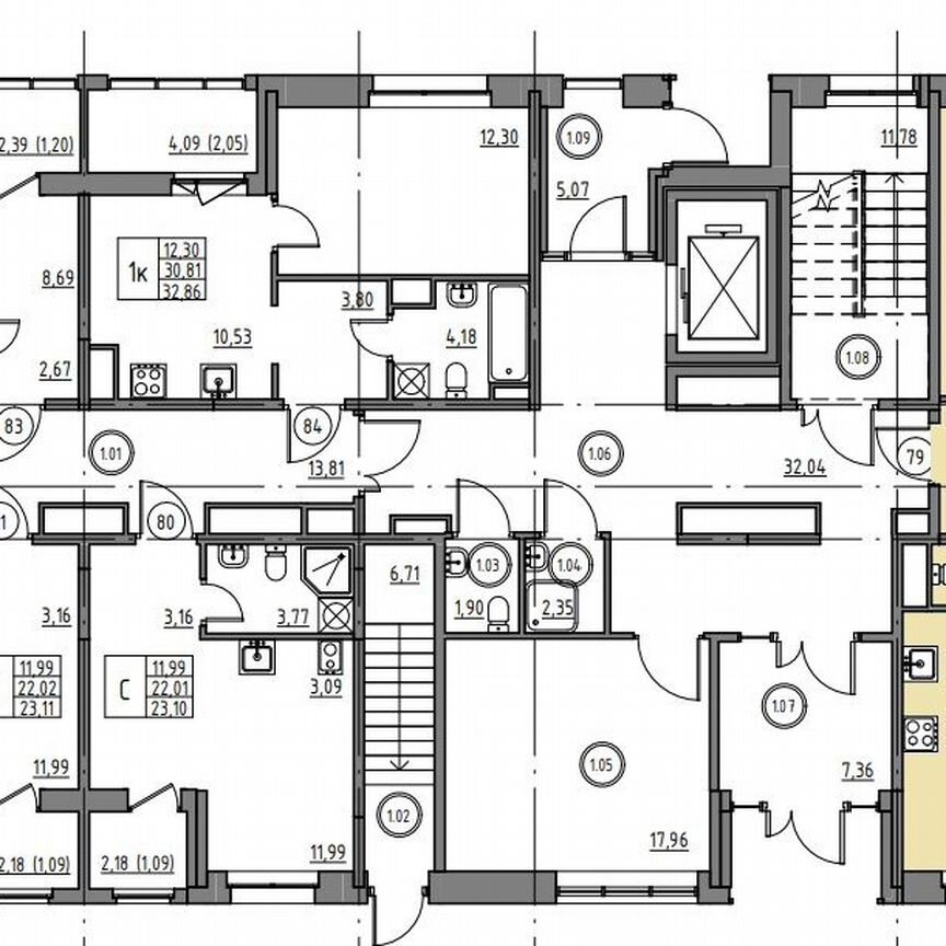 3-к. квартира, 72,4 м², 1/12 эт.