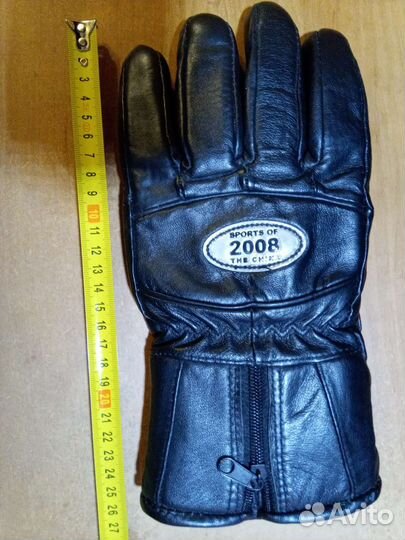 Мужские кожаные перчатки зимние