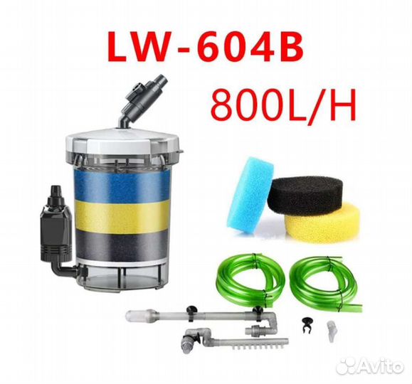 Внешний фильтр sunsun lw-604b 14 Bт 800л/ч