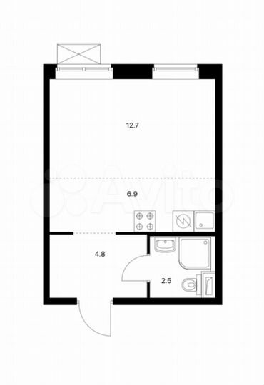 Квартира-студия, 26,9 м², 23/25 эт.