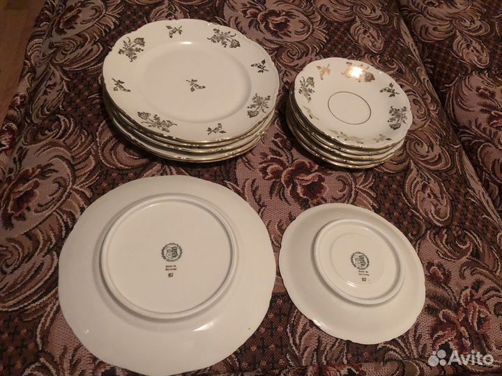 Тарелки и блюдца фарфоровые (ГДР, 60-70гг)