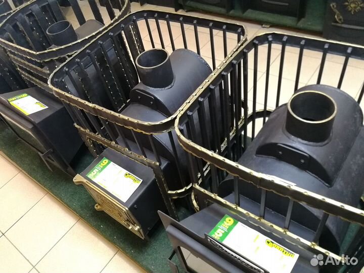 Печи для бани чугунные, из котловой стали тяжелые