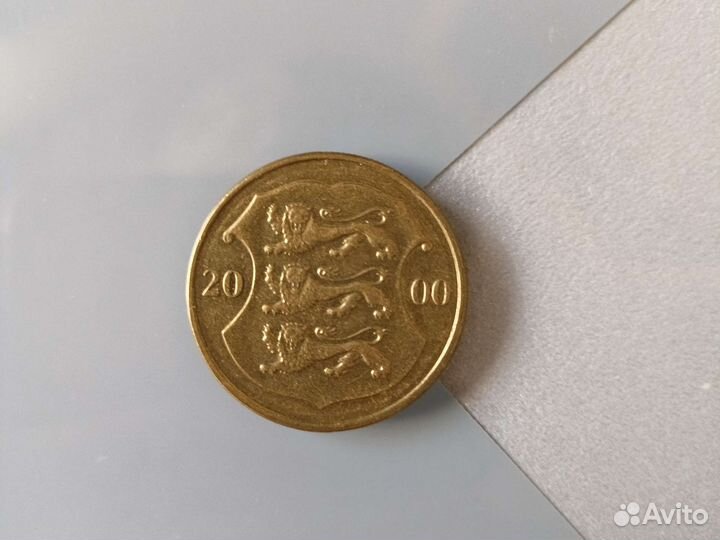 1 kroon eesti vabariik 2000, 1/4 доллара usa 1999