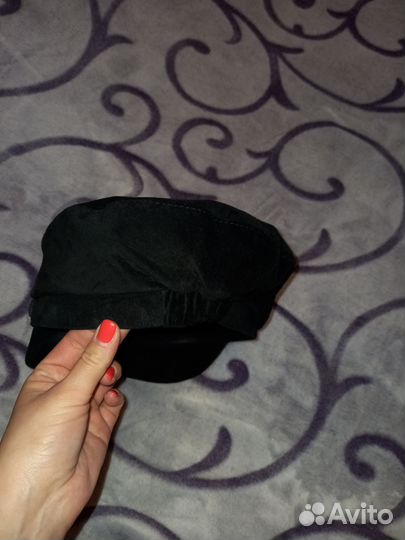 Кепка кожаная берет кожаный