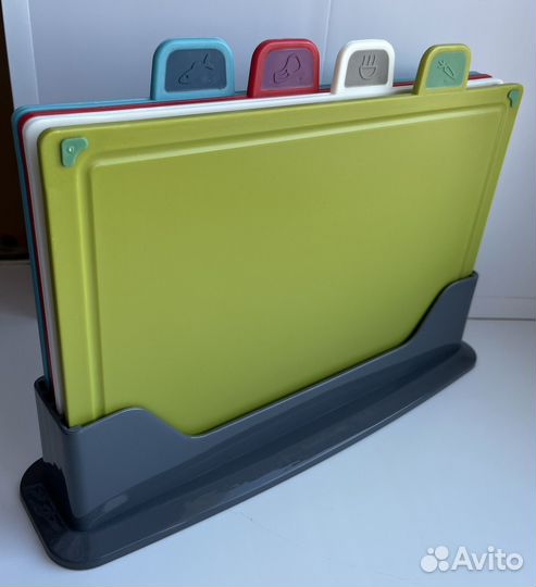 Набор разделочных досок с подставкой, 4 шт новый