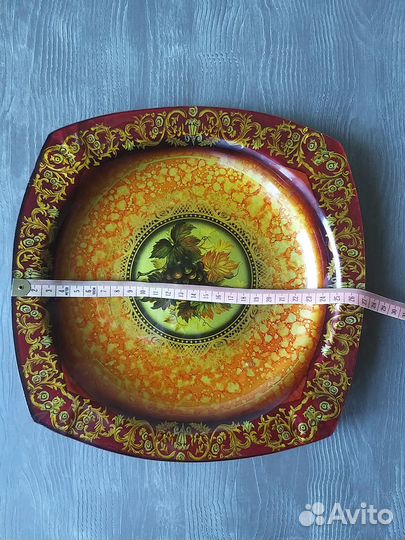 Тарелка декоративная стеклянная