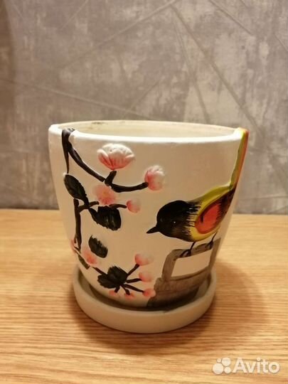 Горшок для цветов керамический с поддоном