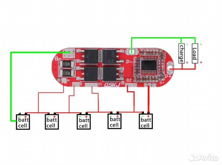 Плата контроля ET 5SLi-30A5518 (PCM для 5S Li-Ion)