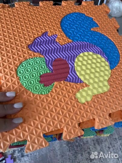 Пазлы зверьки буквы поролон