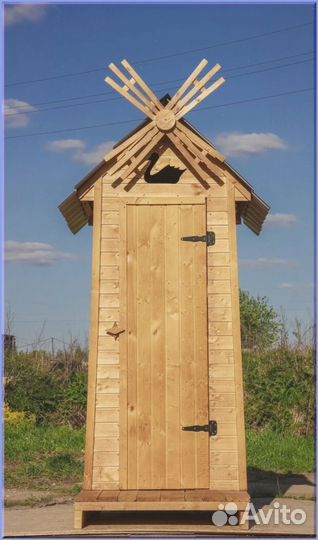 Дачный туалет деревянный прямоугольник ZBK