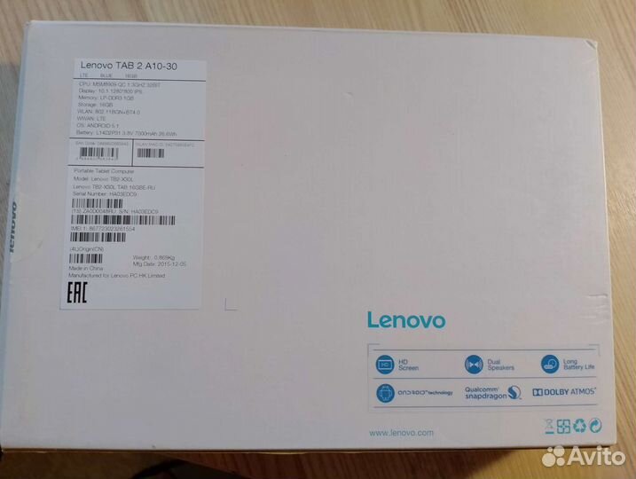 Планшет Lenovo TAB2 A10-30