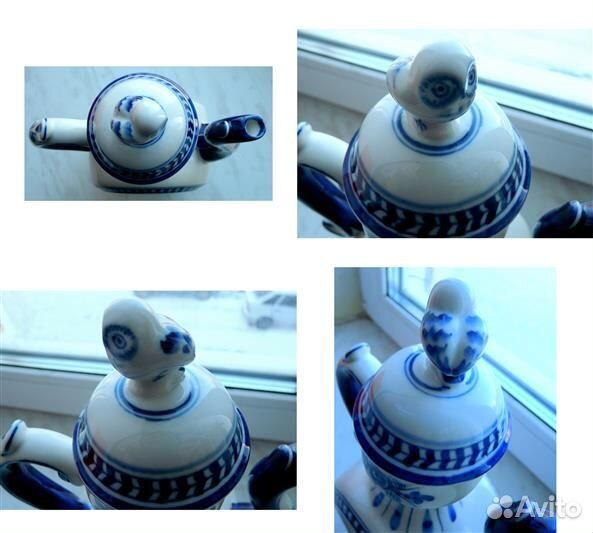 Фарфоровый Квасник Кувшин Кумган Гжель Сова 30 см