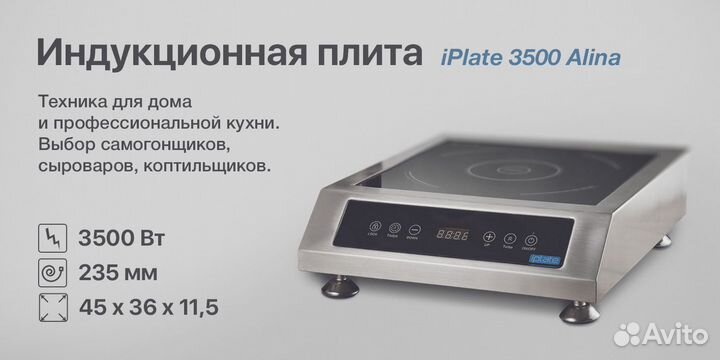 Индукционная плита iPlate 3500 Alina, 3500 Вт